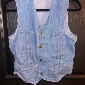 Casual Light Blue Denim Vest